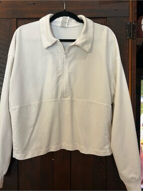 all in motion White Half-Zip Cowl Pullover